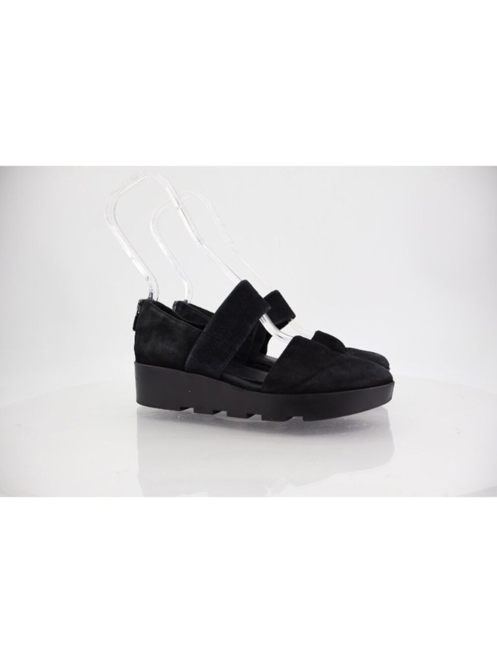 Eileen Fisher Women's Marlow Pump Size 6 Black Suede Slide Wedge Slip n